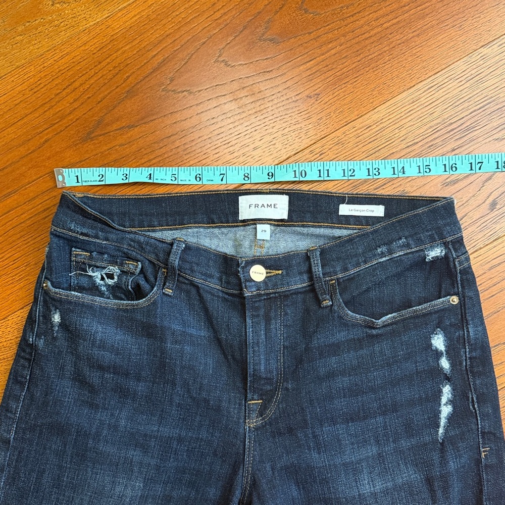 Frame Le Garçon Crop Boyfriend Jeans in Covant Dark Wash Size | 29 - Picture 7 of 10